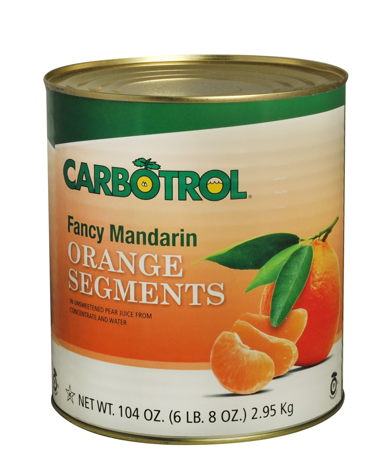 Carbotrol #10 Juice Packed Canned Fruit, Mandarin Oranges (6 - 104oz Cans per Case)