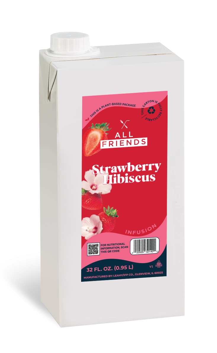 All Friends 12-32 OZ STRAWBERRY HIBISCUS (Case of 12 Cartons)