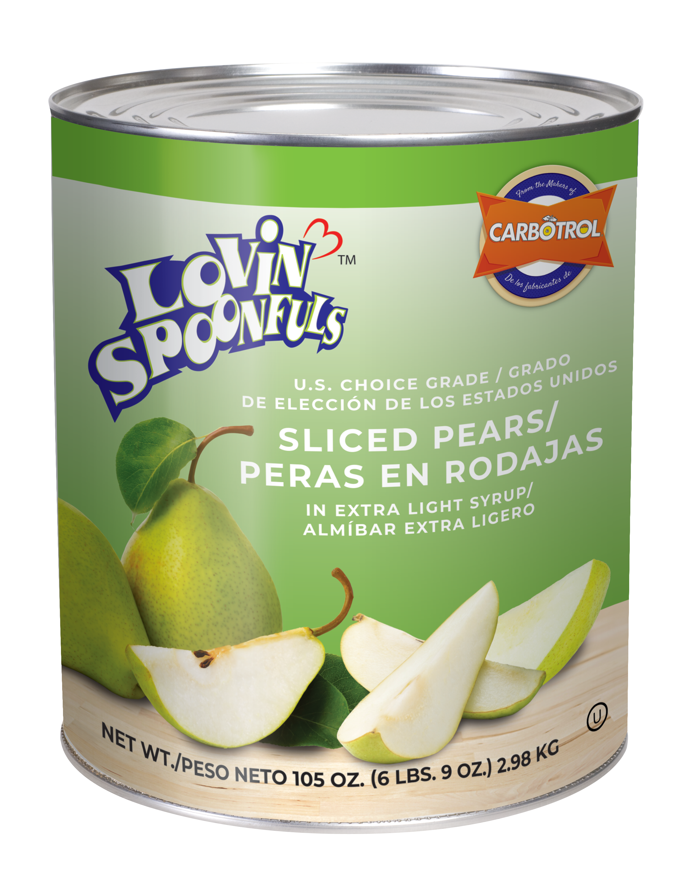 Lovin Spoonfuls #10 Extra Light Syrup Packed Canned Fruit, Pear Slices (1 - 105oz Can)